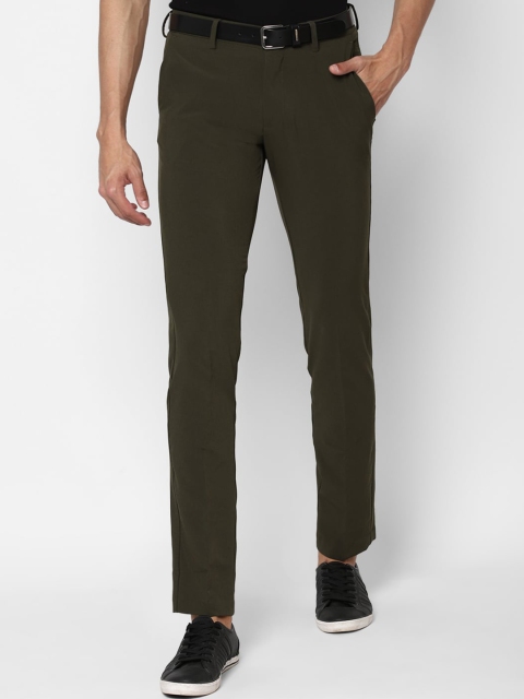 

Allen Solly Men Olive Green Slim Fit Trousers