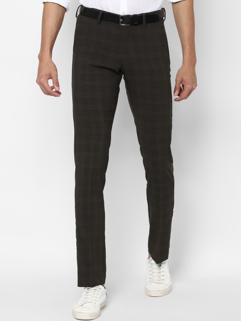 

Allen Solly Men Black Checked Slim Fit Trousers