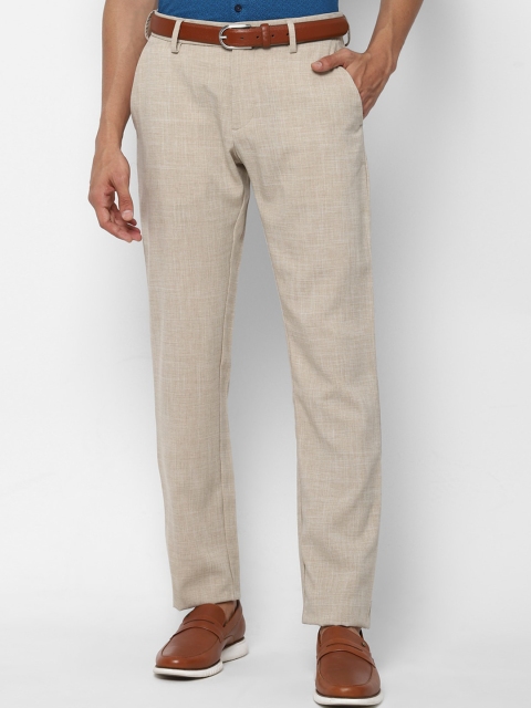 

Allen Solly Men Beige Textured Slim Fit Trousers