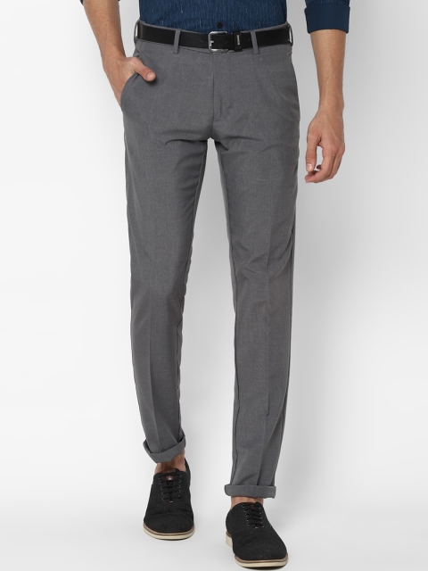 

Allen Solly Men Grey Textured Slim Fit Trousers