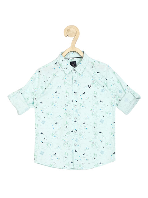 

Allen Solly Junior Boys Blue Slim Fit Opaque Printed Casual Shirt