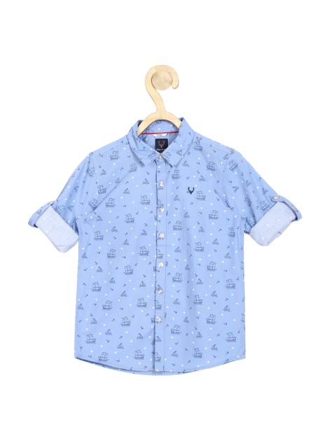 

Allen Solly Junior Boys Blue Slim Fit Opaque Printed Casual Shirt