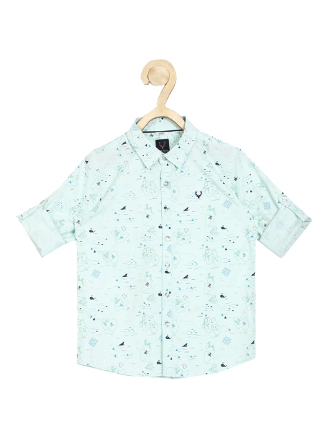 

Allen Solly Junior Boys Blue Slim Fit Opaque Printed Casual Shirt