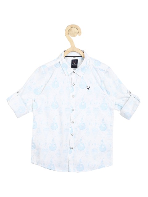 

Allen Solly Junior Boys White Slim Fit Opaque Printed Casual Shirt