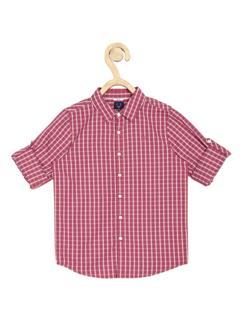 

Allen Solly Junior Boys Red Slim Fit Opaque Checked Casual Shirt