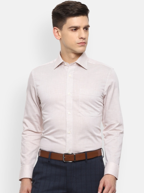 

Louis Philippe Men Beige Self Design Formal Shirt