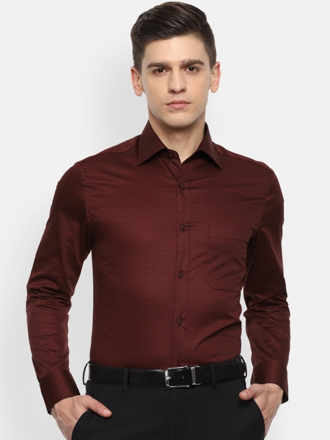 

Louis Philippe Men Maroon Opaque Formal Shirt