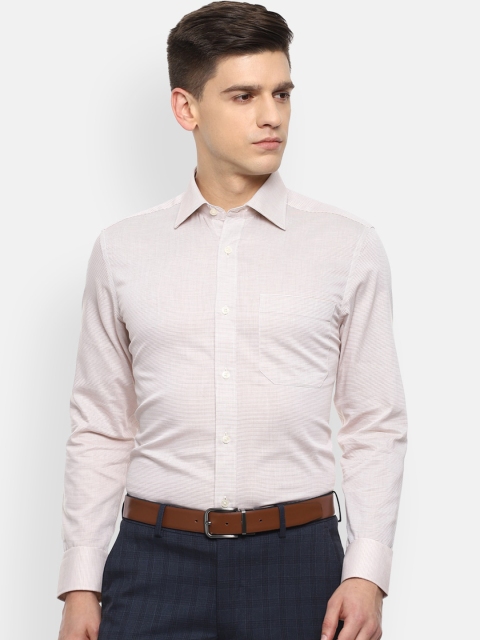 

Louis Philippe Men Beige Opaque Striped Formal Shirt