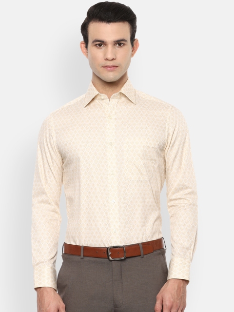 

Louis Philippe Men Cream-Coloured Opaque Printed Formal Shirt