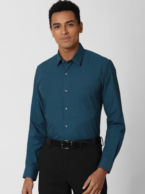 

Peter England Men Teal Slim Fit Opaque Formal Shirt