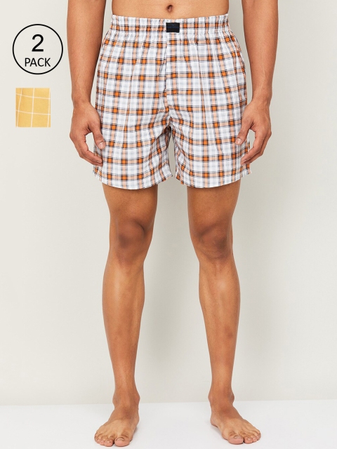 

Fame Forever by Lifestyle Men Orange & White Pack of 2 Cotton Boxers