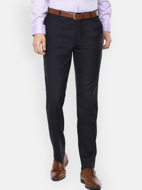 

Van Heusen Men Navy Blue Slim Fit Formal Trousers