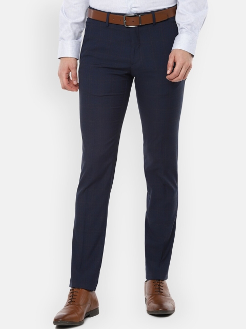 

Van Heusen Men Navy Blue Slim Fit Formal Trousers