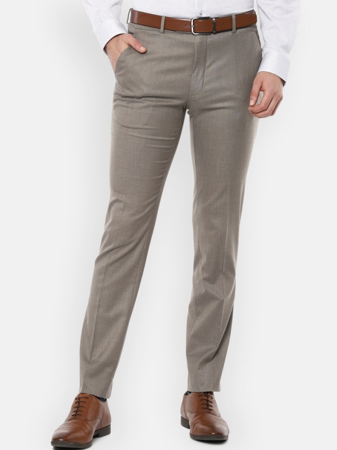 

Van Heusen Men Grey Textured Slim Fit Formal Trousers