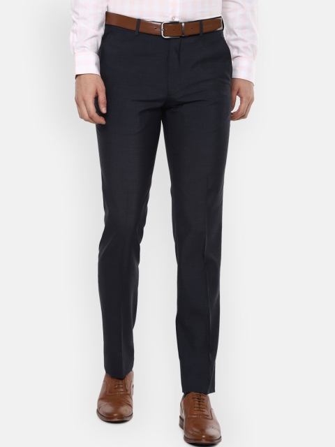 

Van Heusen Men Navy Blue Slim Fit Formal Trousers