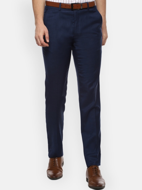 

Van Heusen Men Navy Blue Slim Fit Formal Trousers