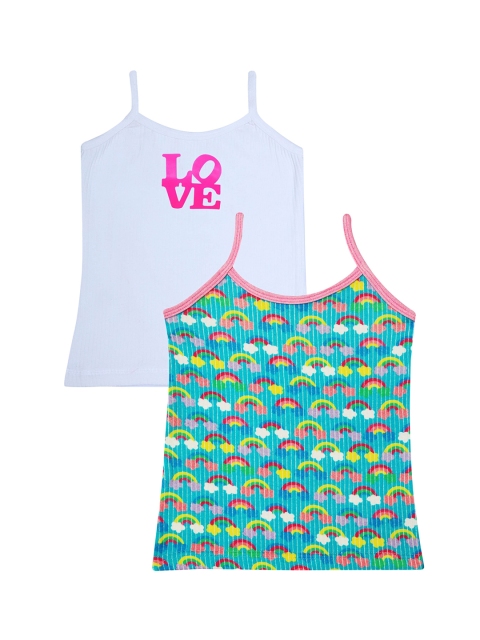 

D'chica Girls Set of 2 Printed Thermal Tops, Blue