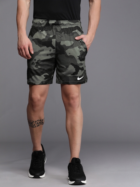 

Nike Men Black & Grey Camouflage Printed Dri-FIT AOP 5.0 Training Shorts