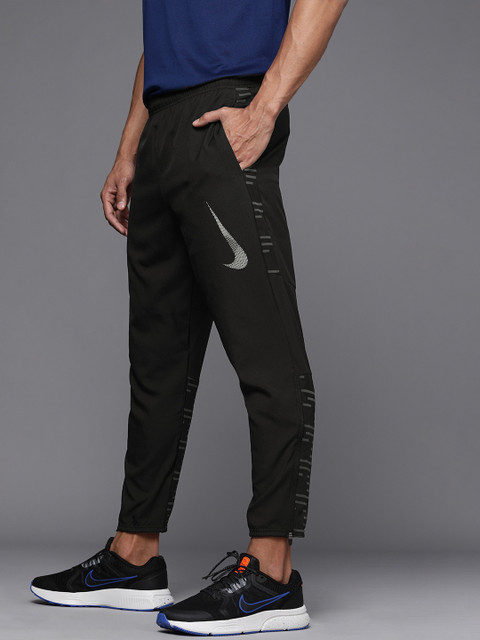 

Nike Men Black Solid Dri-FIT Run Division Challenger Woven Running Track Pants