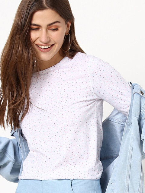 

Bewakoof Women White Printed T-shirt