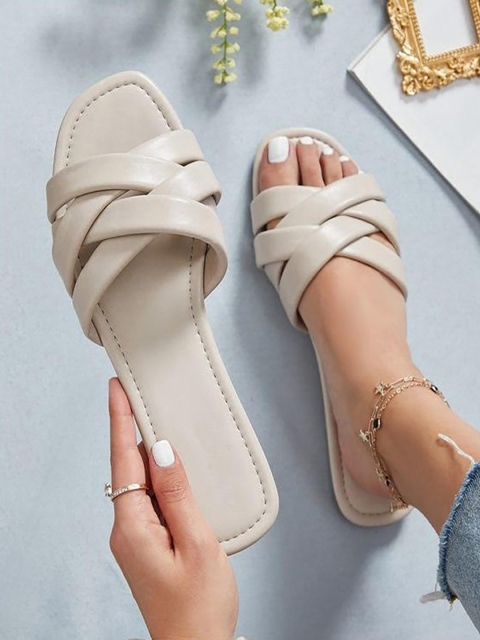 

Street Style Store Women White Open Toe Flats