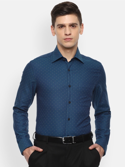 

Louis Philippe Men Blue Opaque Formal Shirt