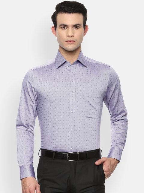 

Louis Philippe Men Grey Opaque Printed Formal Shirt