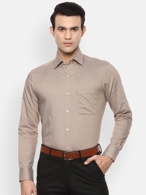 

Louis Philippe Men Khaki Opaque Formal Shirt