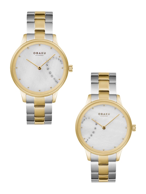 

Obaku Unisex White Brass Dial Analogue His and Her Watches V247PHGWSF