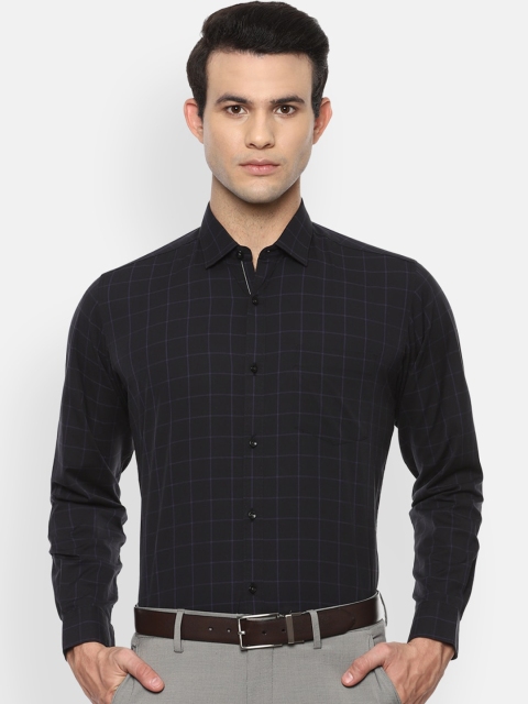 

Van Heusen Men Black Grid Tattersall Checked Formal Shirt