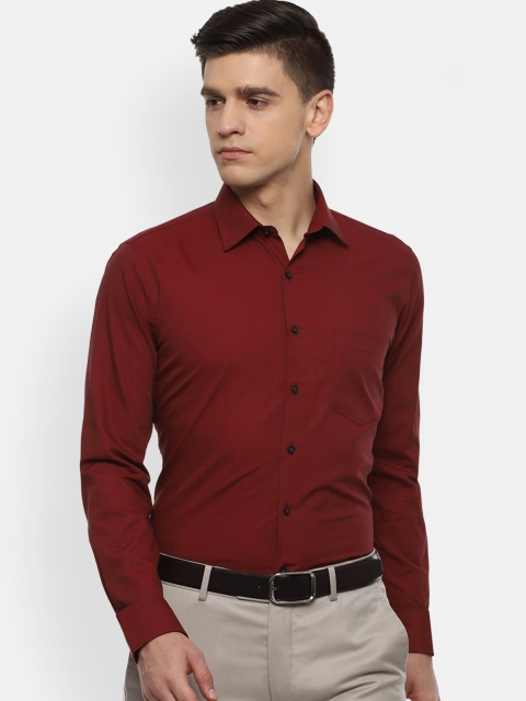 

Van Heusen Men Maroon Slim Fit Opaque Pure Cotton Formal Shirt