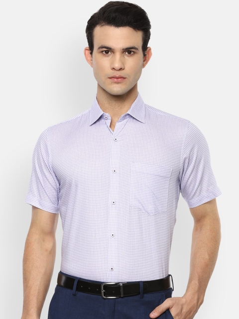 

Van Heusen Men Purple Opaque Checked Formal Shirt