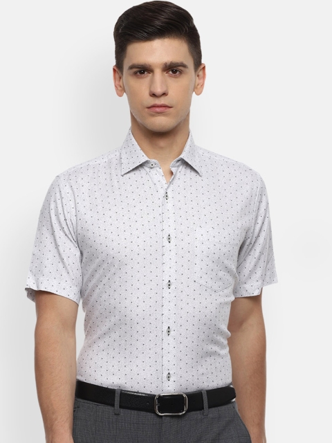 

Van Heusen Men Grey Opaque Printed Formal Shirt