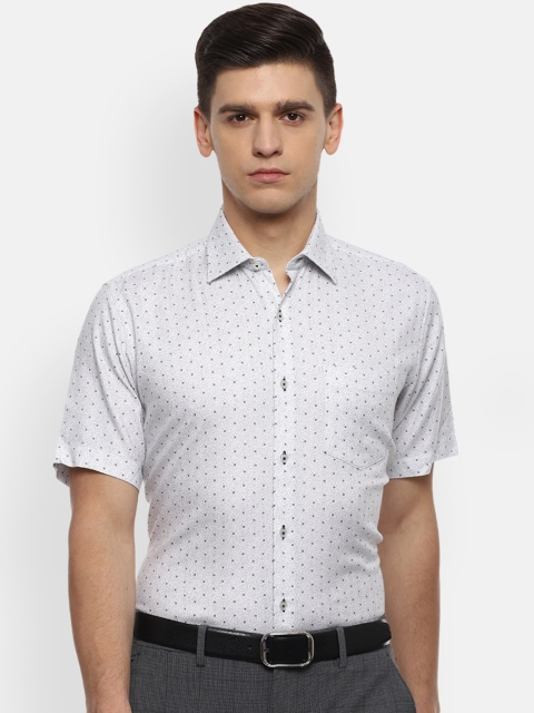 

Van Heusen Men Grey Opaque Printed Formal Shirt