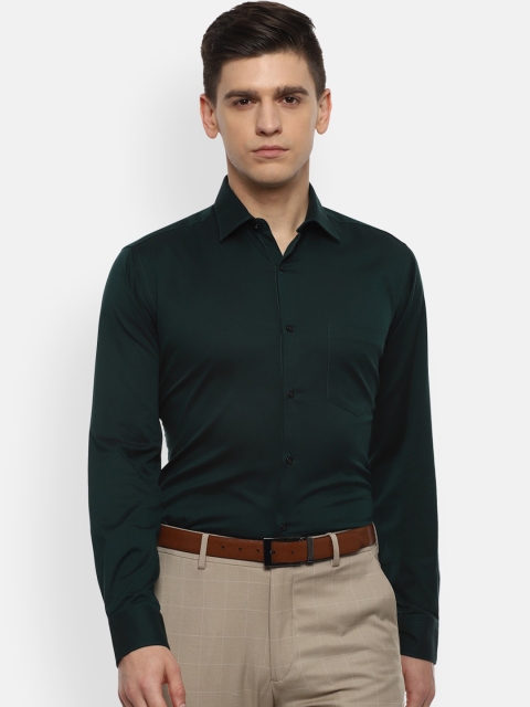 

Van Heusen Men Green Opaque Pure Cotton Formal Shirt