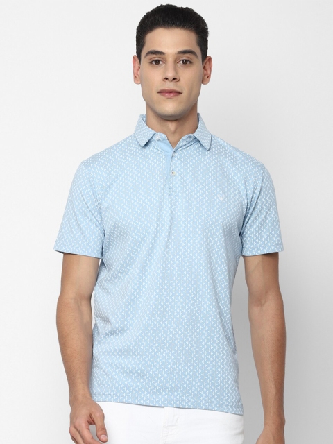 

Allen Solly Men Blue & White Printed Polo Collar Pure Cotton T-shirt