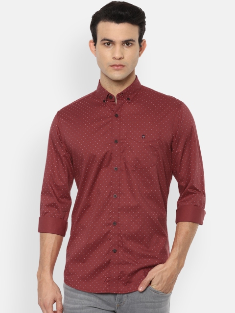 

Louis Philippe Sport Men Maroon Slim Fit Opaque Printed Casual Shirt