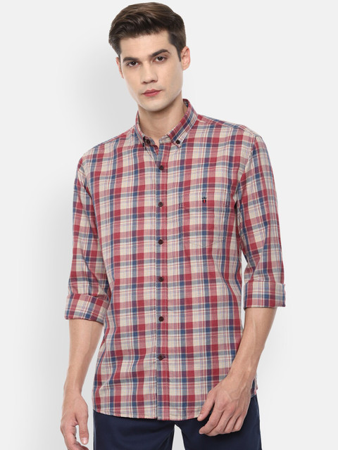 

Louis Philippe Sport Men Beige Slim Fit Tartan Checks Opaque Checked Casual Shirt