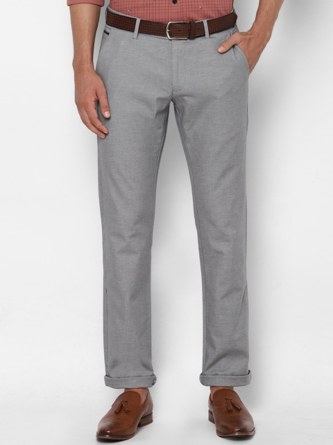 

Allen Solly Men Grey Textured Slim Fit Trousers