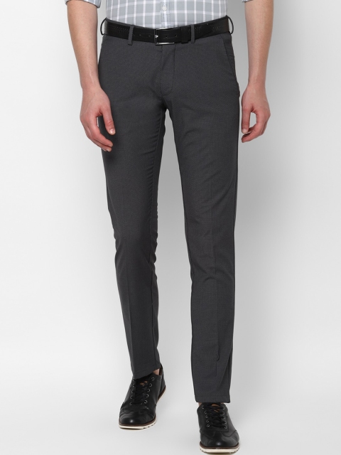 

Allen Solly Men Grey Textured Slim Fit Formal Trousers