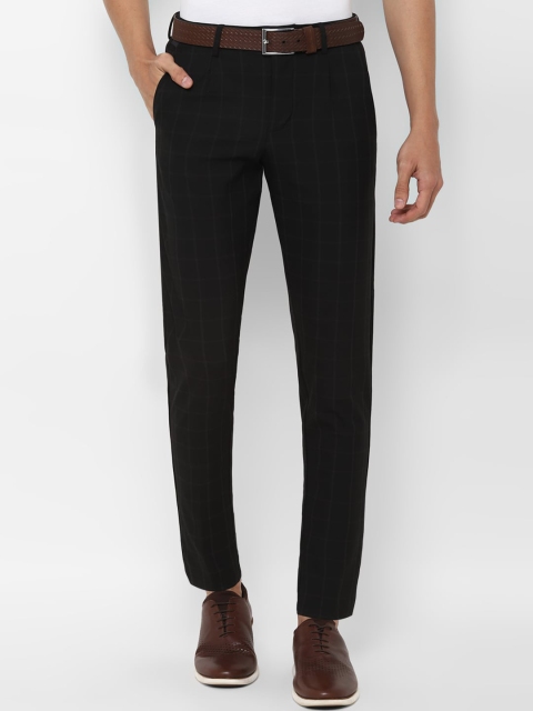 

Allen Solly Men Black Checked Slim Fit Trousers