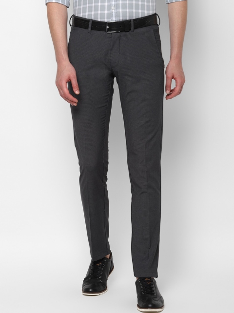 

Allen Solly Men Grey Textured Slim Fit Formal Trousers