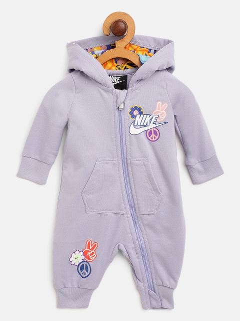 

Nike Boys Purple Flower Child Hooded Coveralls Bodysuit