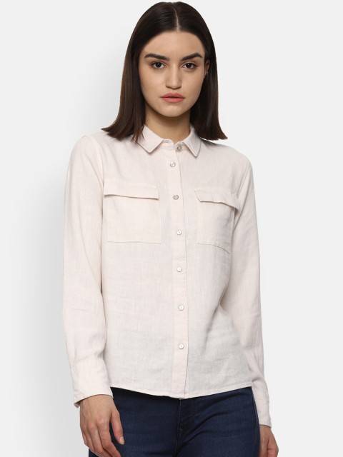 

Van Heusen Woman Women Cream-Coloured Opaque Casual Shirt