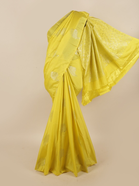 

Pothys Lime Green & Gold-Toned Woven Design Zari Silk Cotton Saree