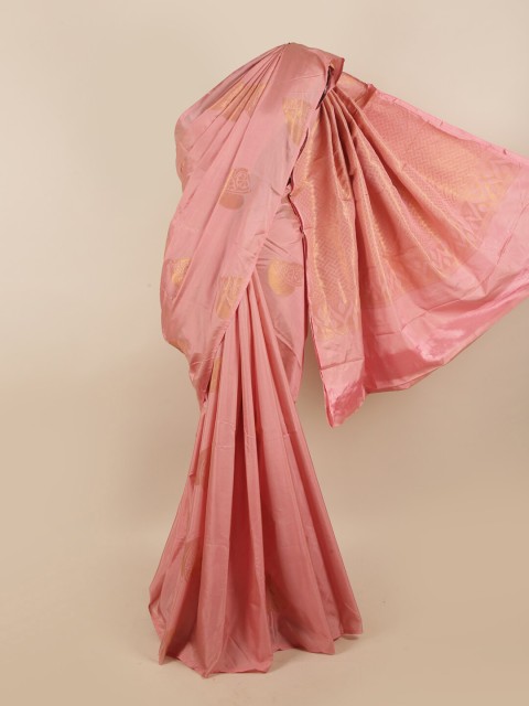 

Pothys Pink & Gold-Toned Ethnic Motifs Zari Silk Cotton Saree