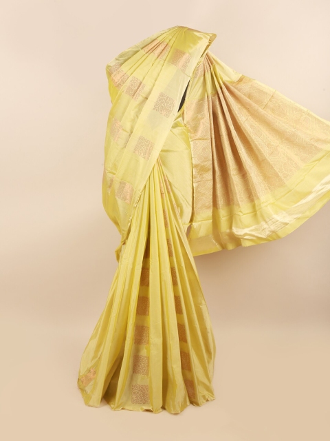 

Pothys Yellow & Gold-Toned Woven Design Zari Silk Cotton Saree