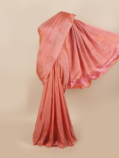 

Pothys Pink & Copper-Toned Woven Design Silk Cotton Saree