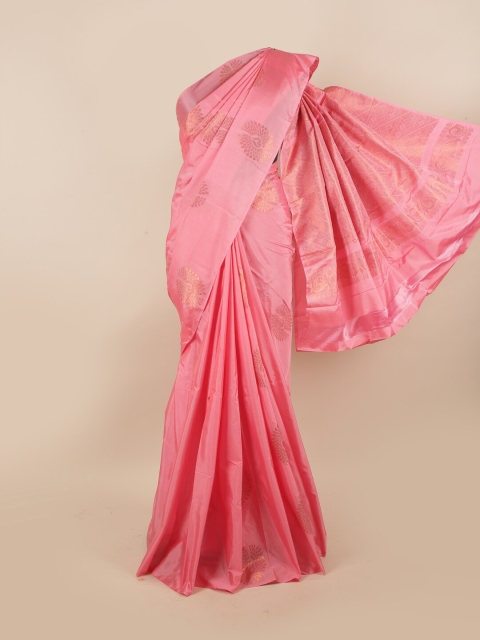 

Pothys Pink & Copper-Toned Woven Design Zari Silk Cotton Saree