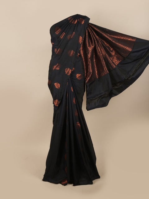 

Pothys Black & Copper-Toned Ethnic Motifs Silk Cotton Saree
